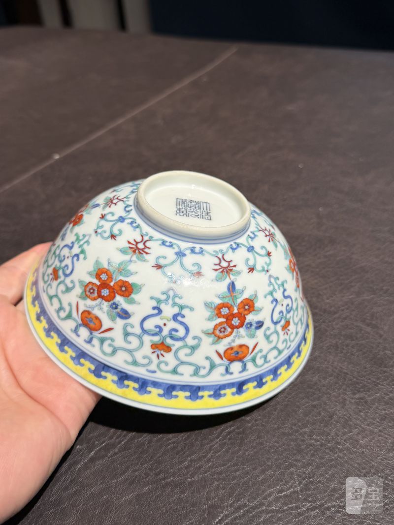 清道光 斗彩贯套花纹碗 - 图11